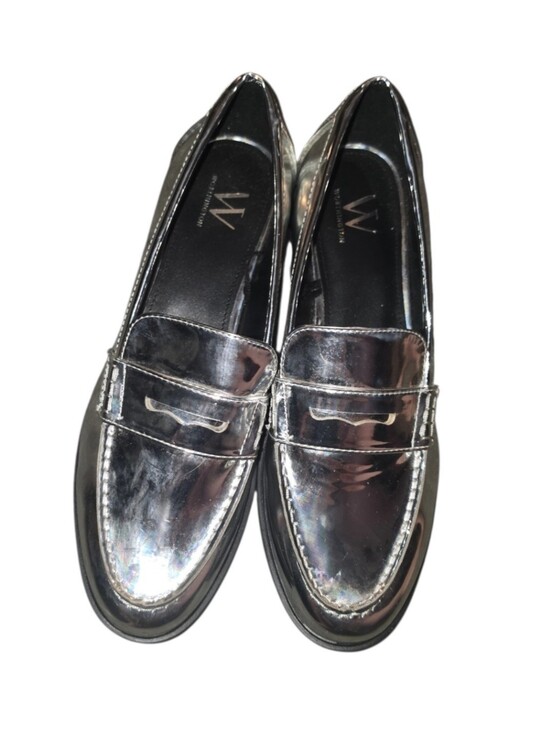 Worthington Shoes - 8/1/6. Womens Worthington Metallic Silver Penny Loafers
